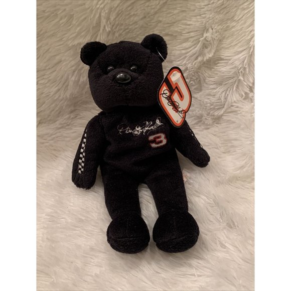 Vintage 2001 #3 Dale Earnhardt 23 Karat Gold'n Bears Bean-Bag Plush Toy NASCAR